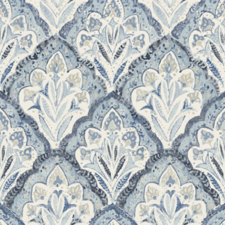 Mimir Damask Wallpaper Color: Blue