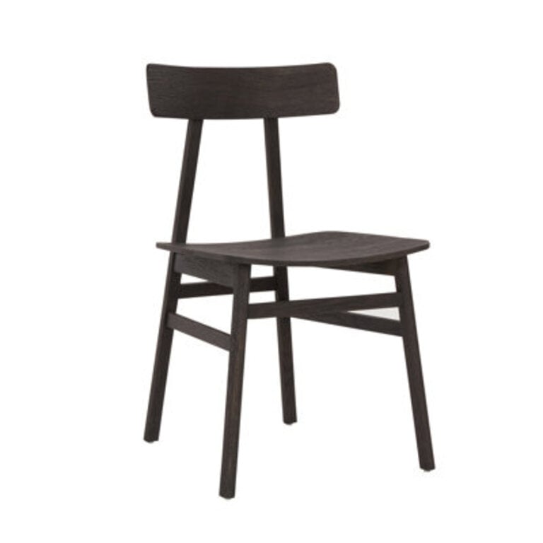 Elissa Solid Wood Solid Back Side Chair in Black