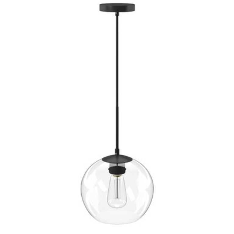 Snead 1 - Light Single Globe Pendant Finish: Black, Shade Color: Clear, Size: 8" H x 7.9" W x 7.9" D