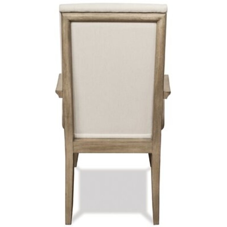 Regan Upholstered Arm Dining Chair in Light Cream