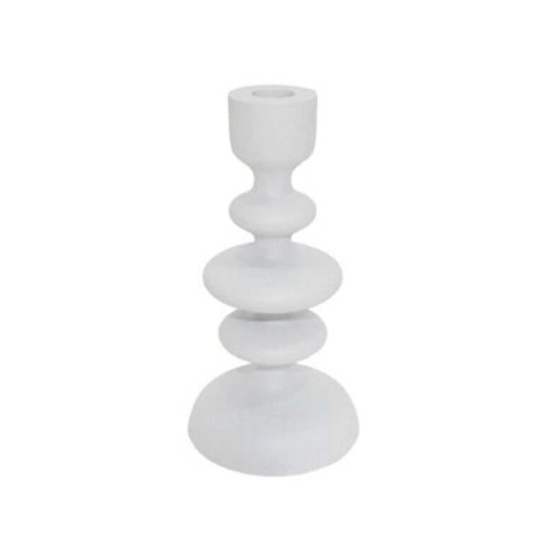 Giedre Aluminium Candle Holder Color: White, Size: 8" H x 4" W x 4" D