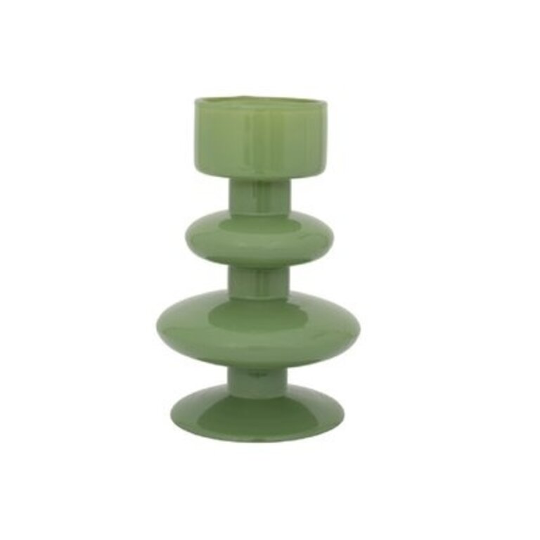 Geri Recycled Glass Tealight Holder Color: Green