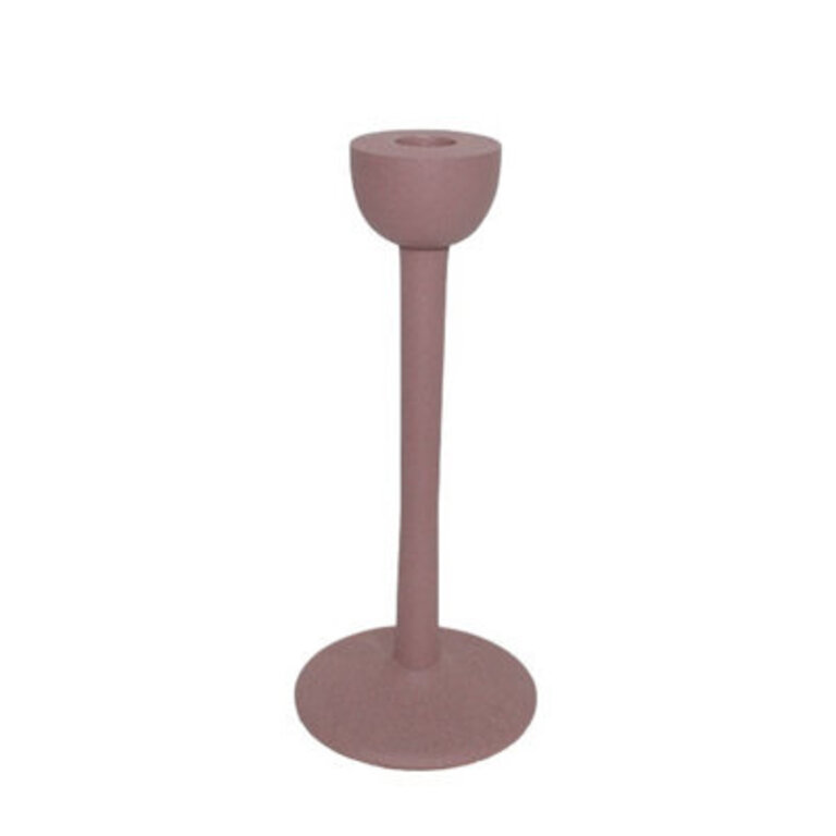 Pink Aluminium Candle Holder 8.5"H- Pink Color: Pink, Size: 12.5" H x 5" W x 5" D