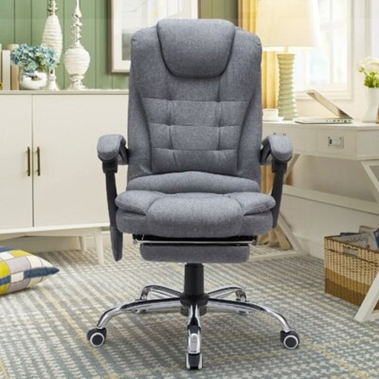 Nola Ergonomic Heated Massage Executive Chair Upholstery Color: Gray