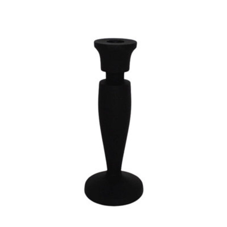 White Aluminium Candle Holder 8.5"H- White Color: Black, Size: 8.5" H x 3.25" W x 3.25" D