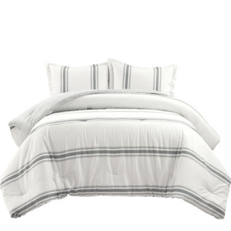 Studdard Standard Cotton 460 TC Reversible 3 Piece Duvet Cover Set Size: King Duvet Cover + Standard 2 Shams, Color: Dark Gray