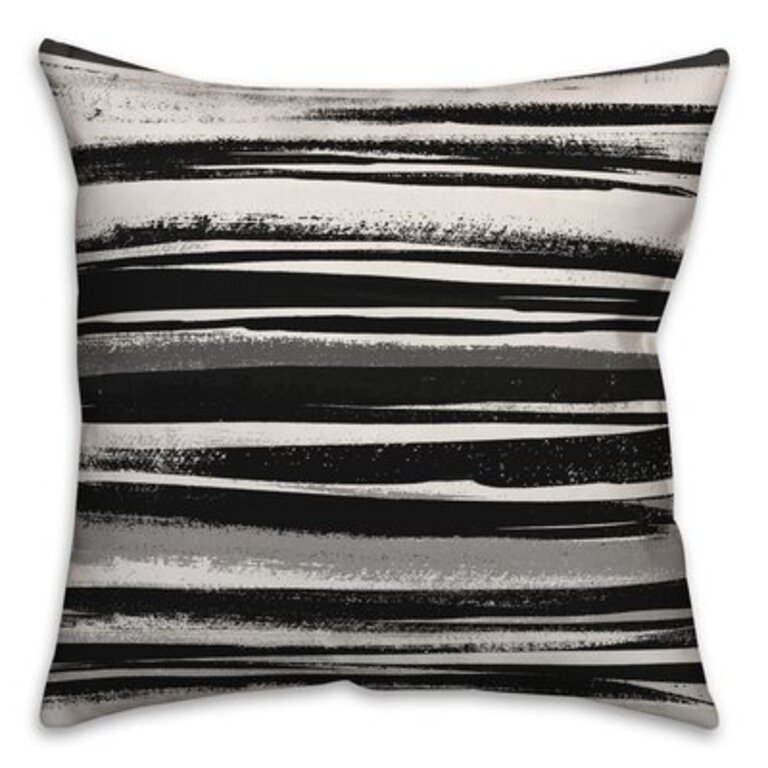 Kaitlynn Ink Throw Pillow Color: Black, Size: 16" x 16"