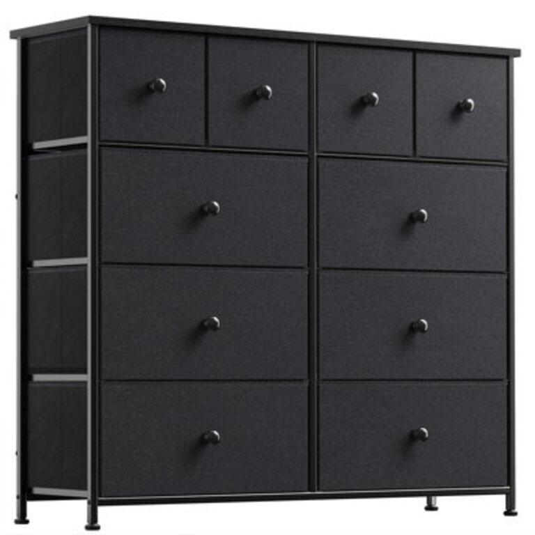 Bryken 10 Dressers with Wooden Chest of Drawers Color: Black