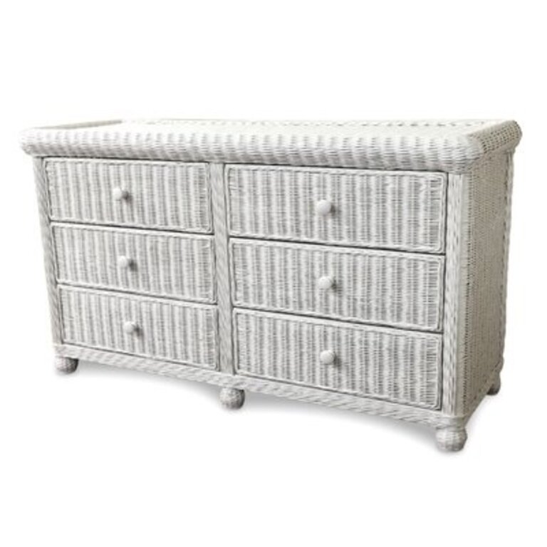 Watkins 6 Drawer 54'' W Double Dresser Color: White