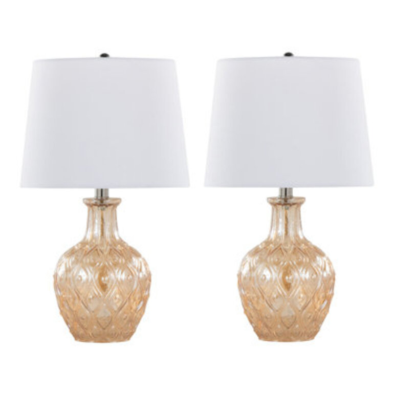 Jennifer 20.5" Table Lamp Set Base Color: Champagne