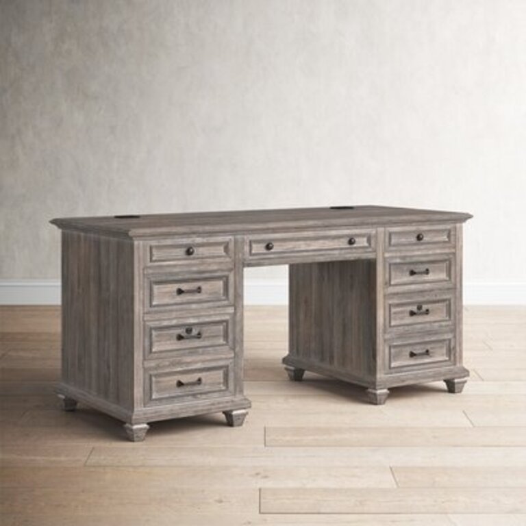 Kerey Solid Wood Executive Desk Color: Dove Tail Gray