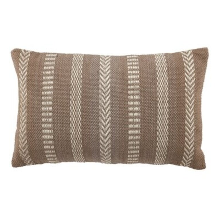 Positano Polyester/Polyester blend Lumbar Rectangular Indoor/Outdoor Pillow Color: Gray/Ivory, Fill Material: No Fill