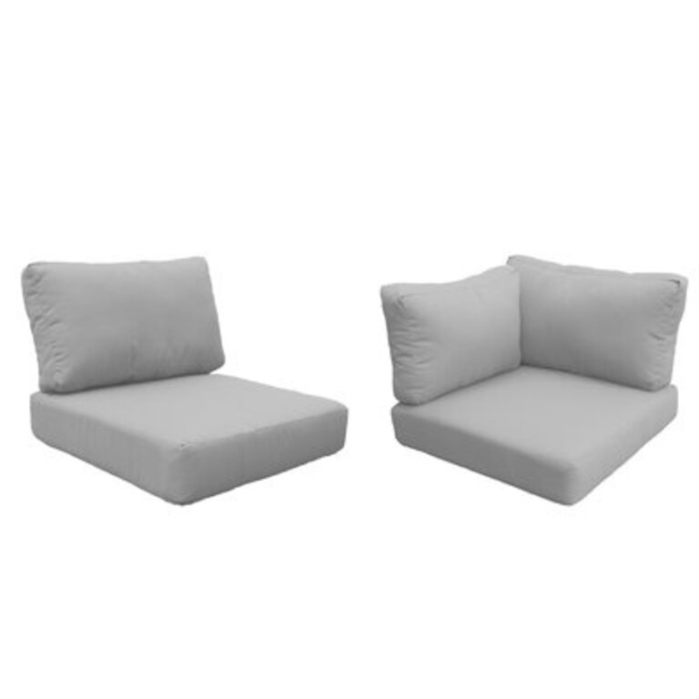 2 Piece Indoor/Outdoor Cushion Cover  Fabric: Gray Performance