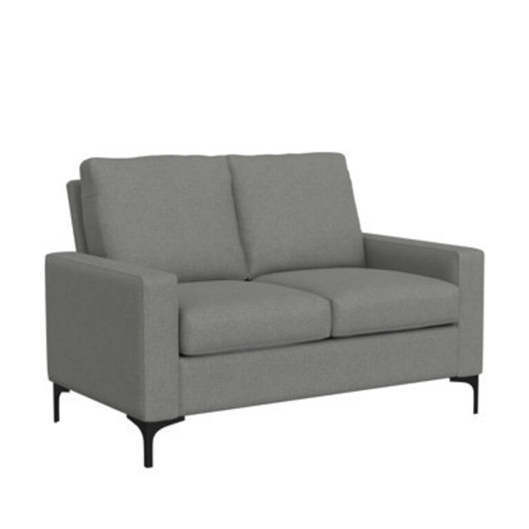 Ivy Bronx Matthew Upholstered Loveseat, Oatmeal Fabric: Gray 100% Polyester