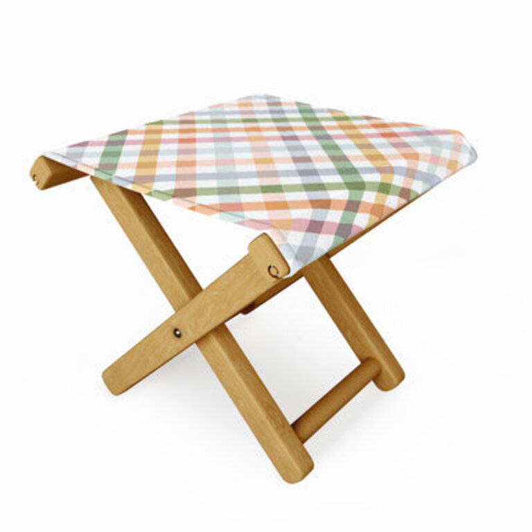 Ninola Design Countryside Gingham Picnic Diagonal Folding Stool