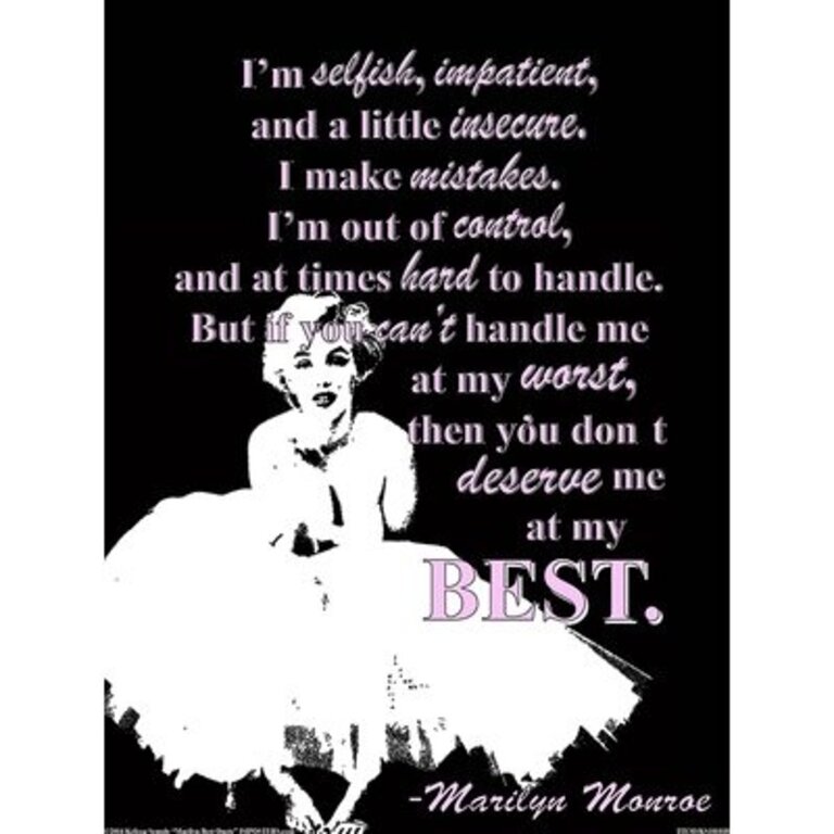 'Marilyn Monroe at My Best Quote' Graphic Art on Wrapped Canvas Size: 32" H x 24" W x 1.5" D