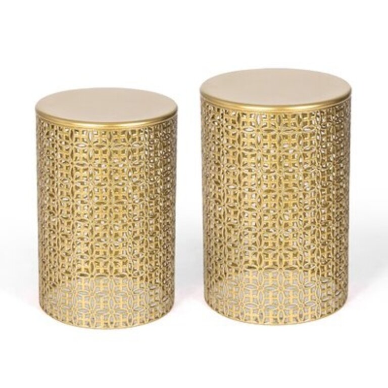 Golden Round Metal End Table