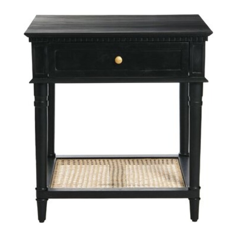 Arlow Solid Wood End Table with Storage Color: Black