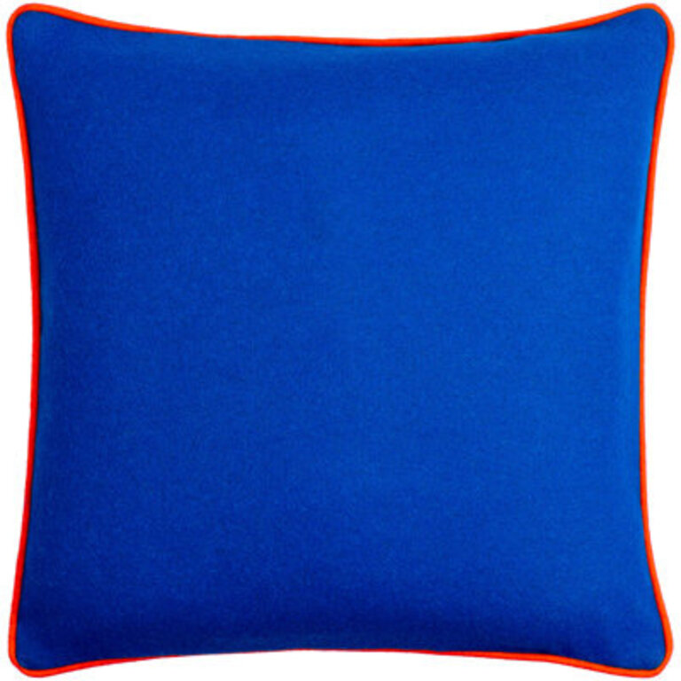 Lombard Wool Blend Throw Pillow Color: Blue/Orange, Size: 18" x 18", Fill Material: Polyester/Polyfill