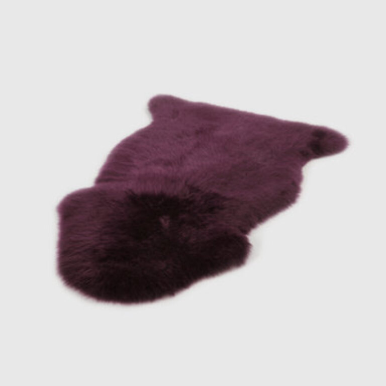 Sheepskin Area Rug In Purple Bordeaux, Novelty 2''x3''