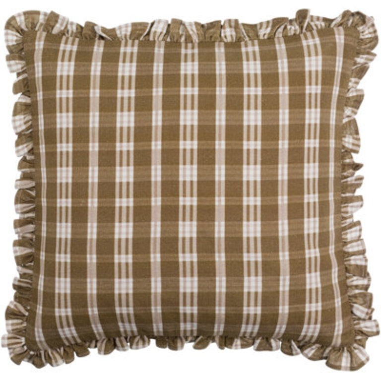 Plaid Cotton Throw Pillow Size: 18" x 18", Fill Material: Pillow Cover Only - No Insert, Pattern: Beige Plaid