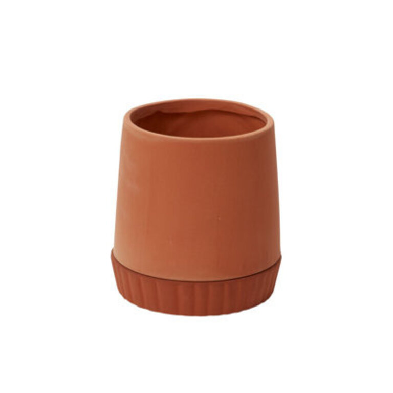 Kadin Ceramic Pot Planter Size: 5" H x 5" W x 5" D, Color: Terracotta