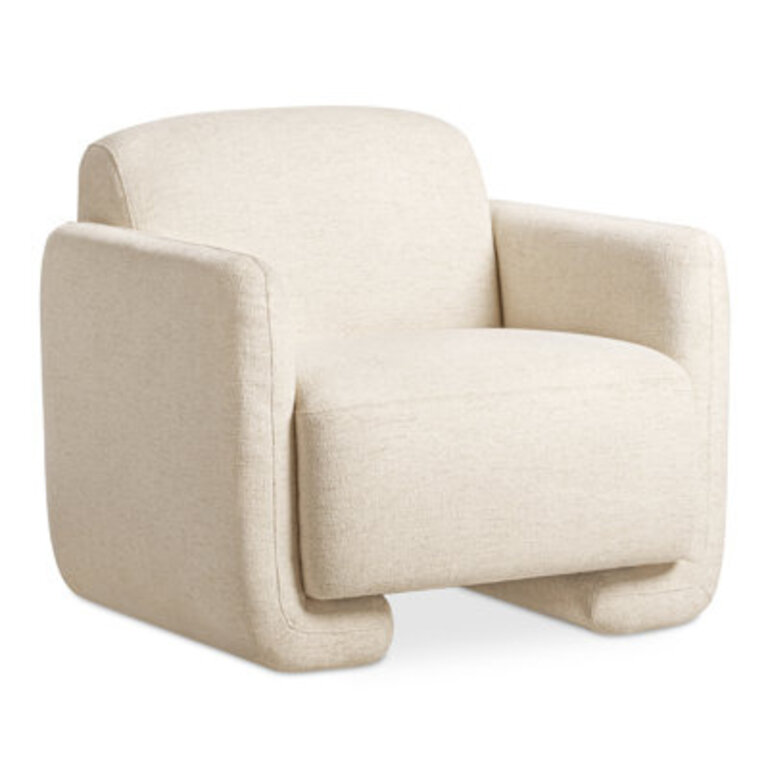 Calandra Upholstered Armchair Fabric: White Polyester