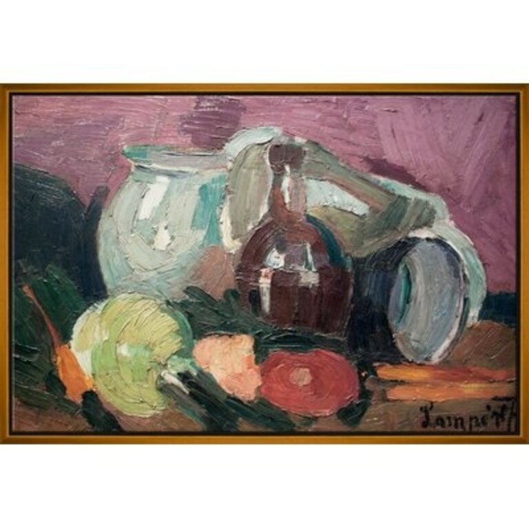 Still Life With Jars - Floater Frame Print on Canvas