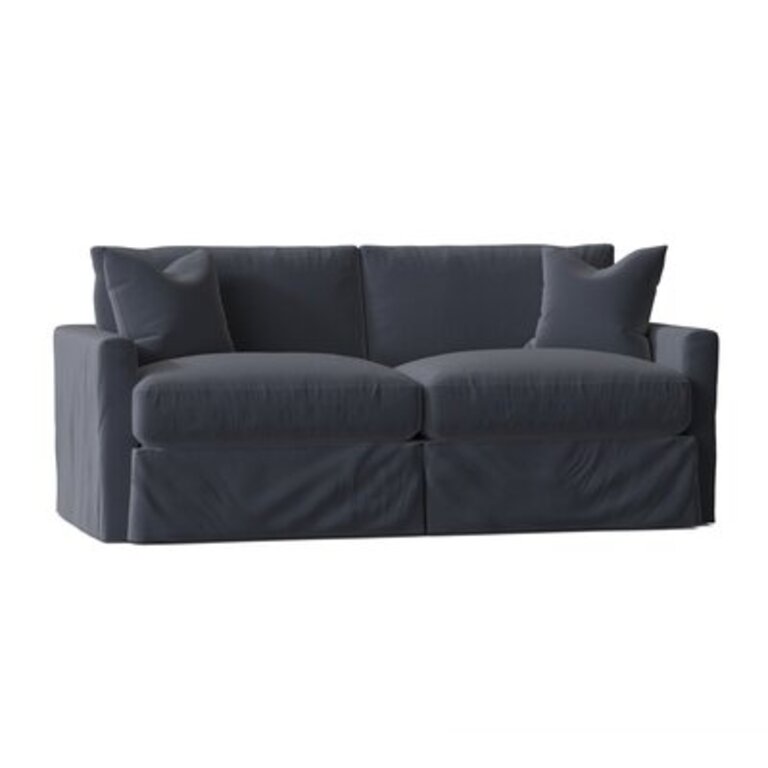 Kian 84" Square Arm Slipcovered Sofa with Reversible Cushions Fabric: Max Balt Revolution®