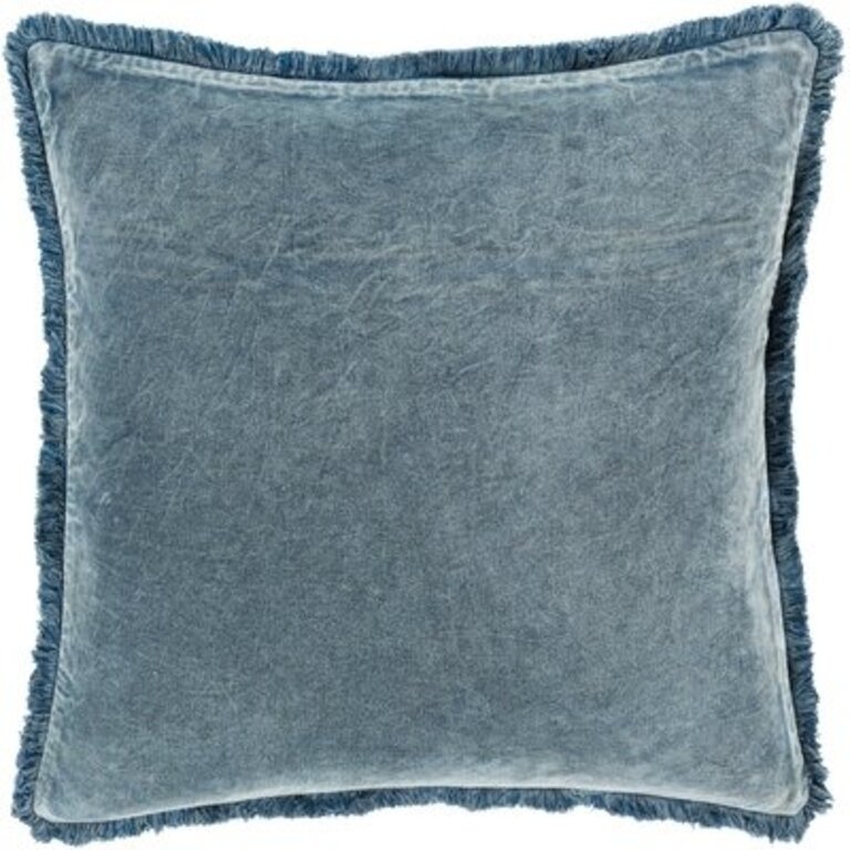 Steph Dominga Square Cotton Pillow Cover Color: Denim, Size: 20" x 20", Fill Material: Down