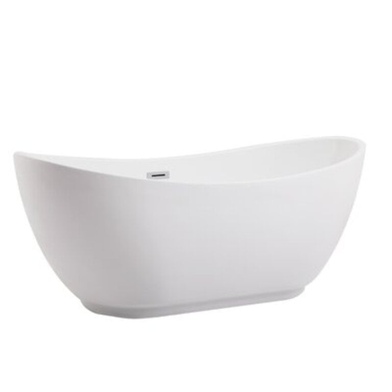 Labrusca 62" x 28.3" Freestanding Soaking Fiberglass Bathtub