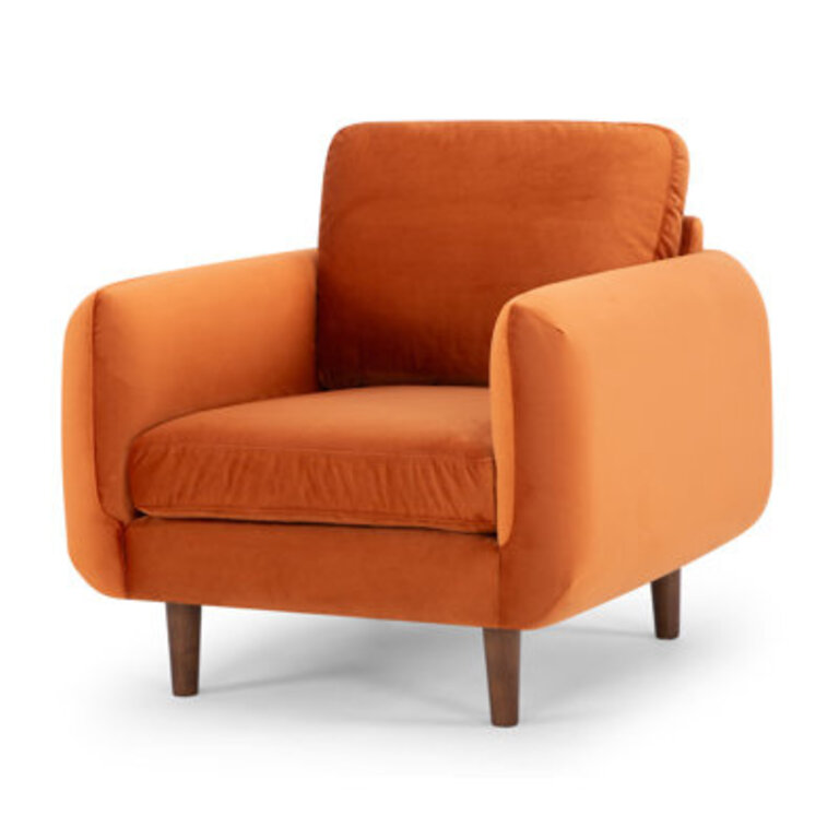 Leno Upholstered Armchair Fabric: Future Rust Velvet