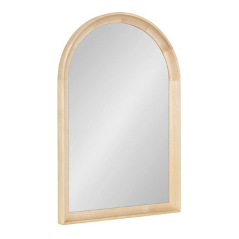 Bjargey Arch Wood Wall Mirror Size: 30" x 20", Finish: Natural