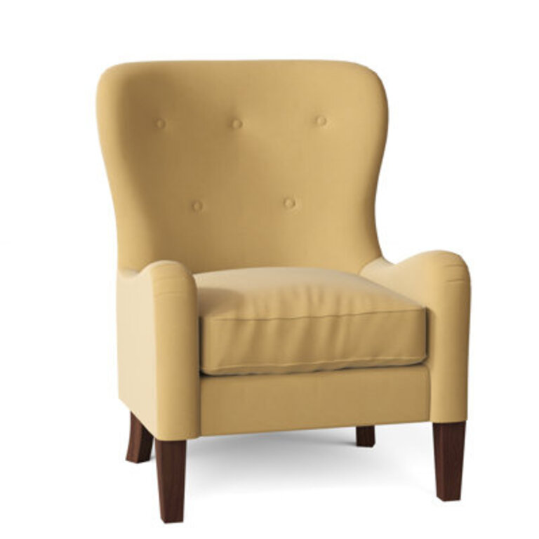 Aniston 32" Wide Tufted Down Cushion Armchair Fabric: Bayou Sunshine