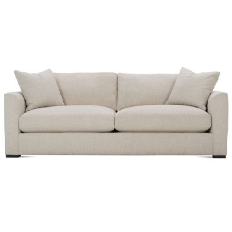 Riverton 88" Flared Arm Sofa with Reversible Cushions Fabric: Bone White Revolution®, Leg Color: Latte