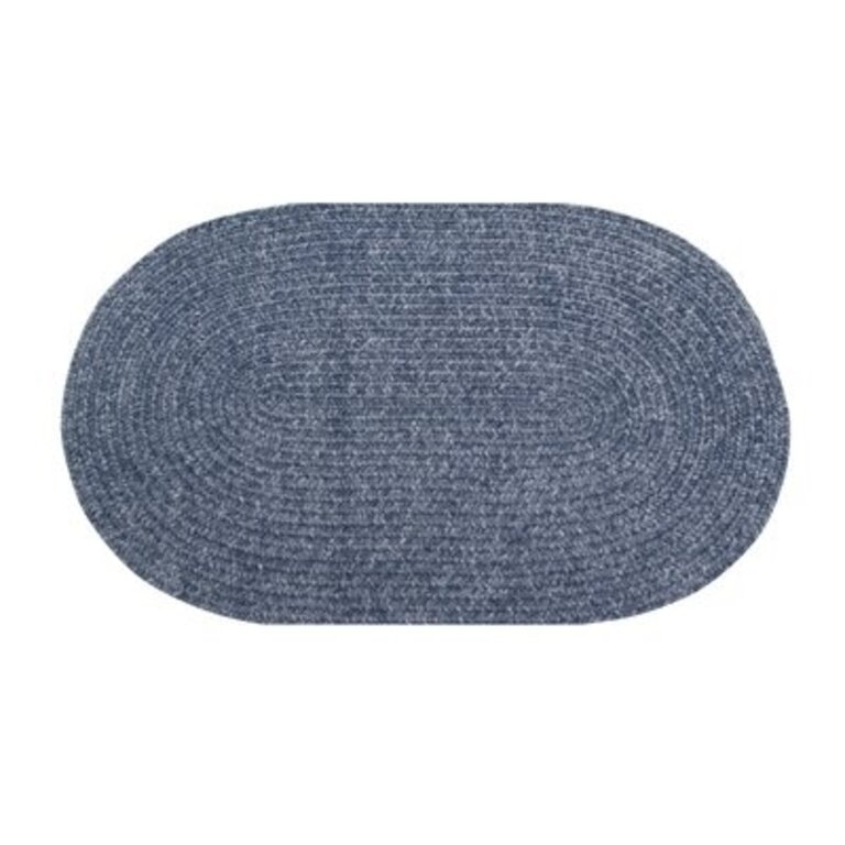 Keaton Polyester Chenille Braided Area Rug - Gray Rug Size: Oval 2'6" x 4'2"