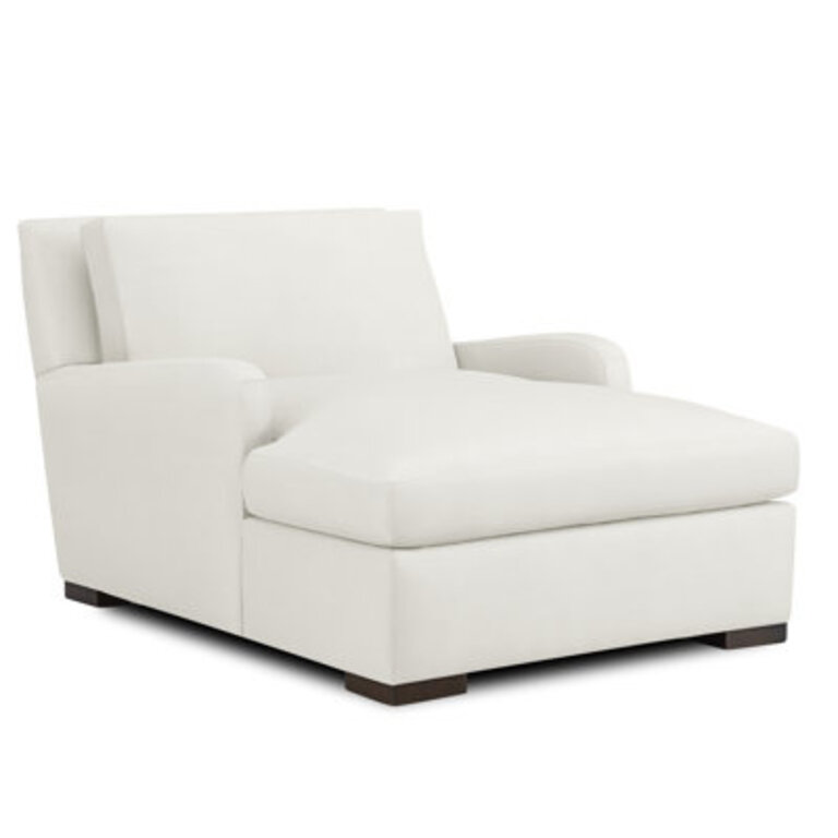 Jonze Upholstered Chaise Lounge Fabric: Classic Bleach White Twill