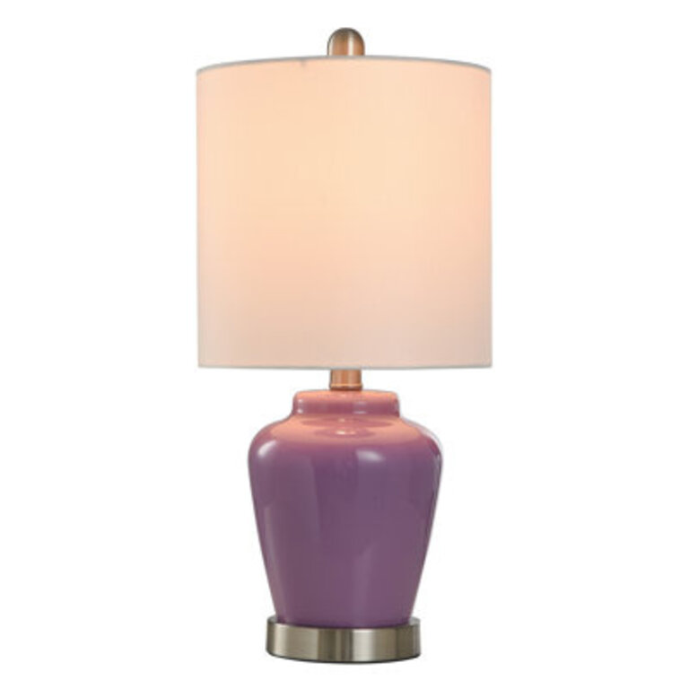 Zayas 19" Silver Standard Table Lamp Base Color: Lilac