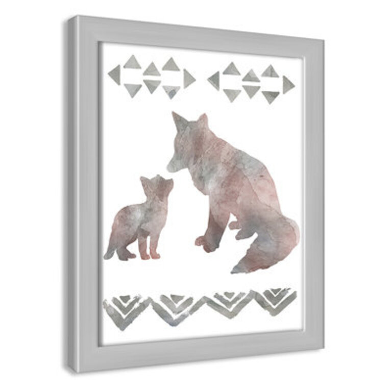 Juvenile 'Little Lady Den Foxes' Framed Art Size: 10" H x 8" W x 1.18" D, Format: Silver Frame