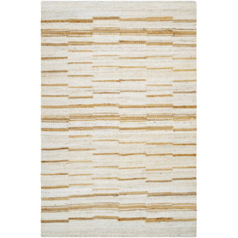 Rectangle Amery Abstract Hand Woven Flatweave Jute/Sisal Area Rug in Pearl/Natural/Ash Rug Size: Rectangle 9' x 12'