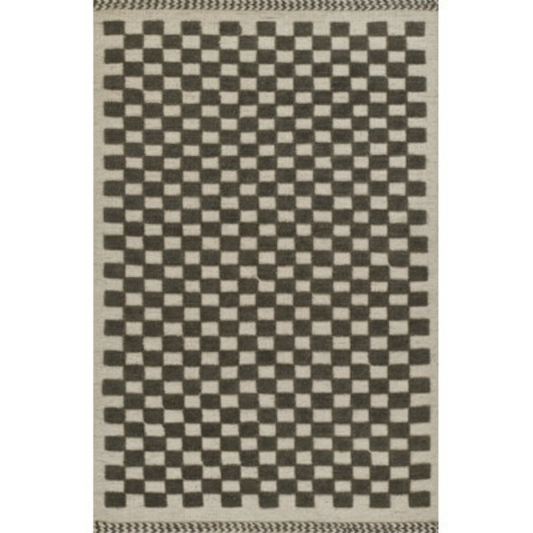 Azle Handmade Flatweave Wool Area Rug in Charcoal/Beige Rug Size: Rectangle 8' x 10'