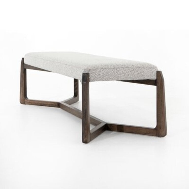 Gerardo Upholstered Bench Upholstery Color: Brunswick Pebble, Leg Color: Walnut