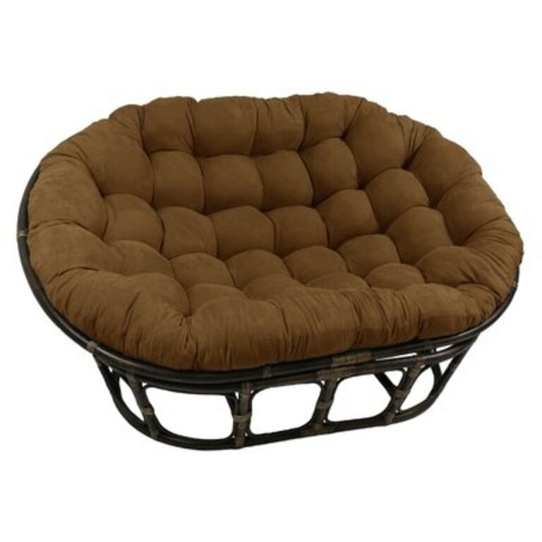 Papasan Premium Indoor Lounge Chair Cushion Cushion Color: Saddle Brown, Size: 65" W x 48" D