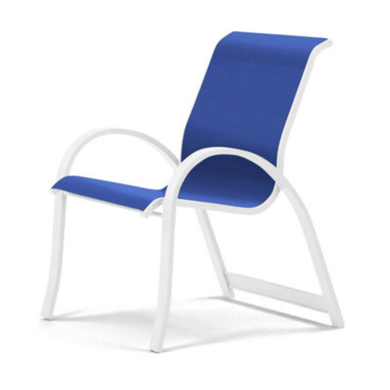 Aruba Stacking Patio Dining Armchair Frame Color: Gloss White, Color: Atlantis