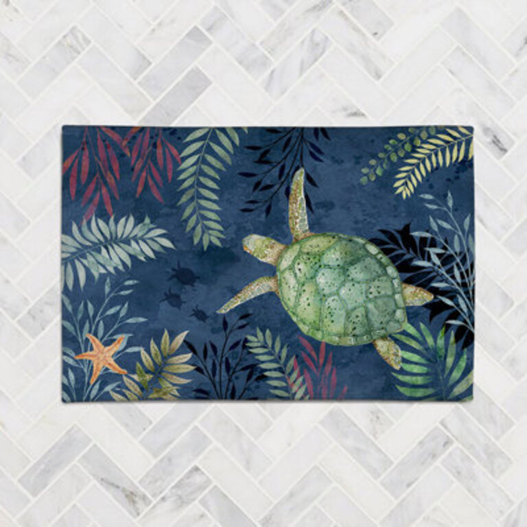 Coastal Friends Turtle 2'' x 3'' Accent Rug Rug Size: Rectangle 3' x 5'