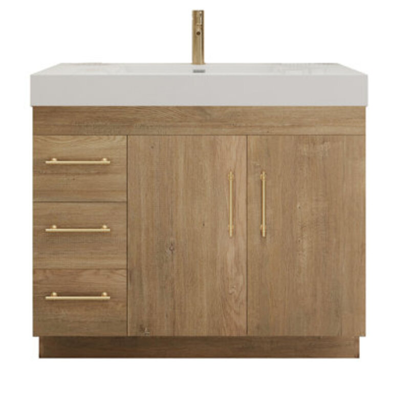 42" Single Bathroom Vanity Base Finish: Oak