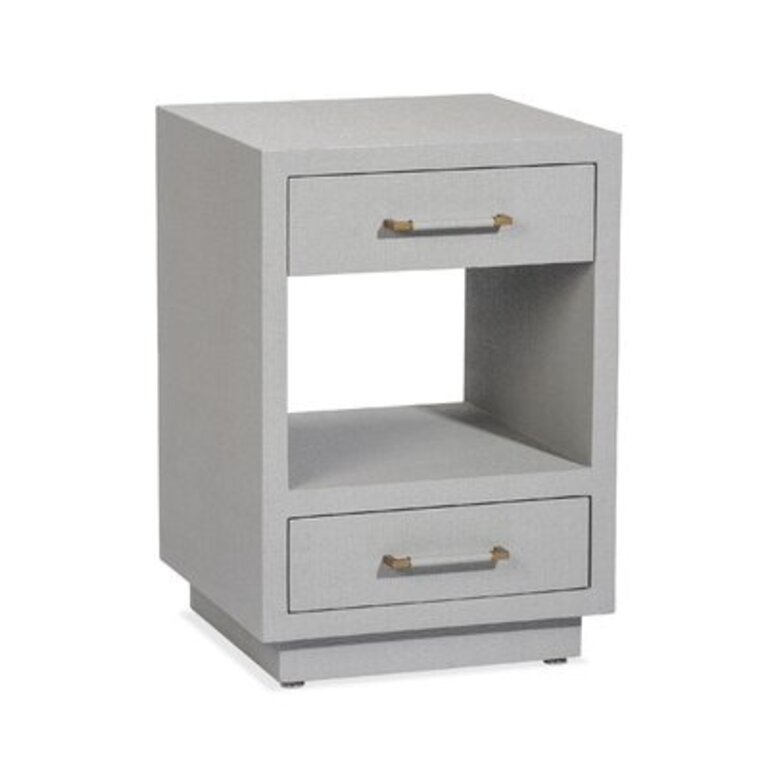 Taylor 2 - Drawer Nightstand Color: Light Gray/Antique Brass