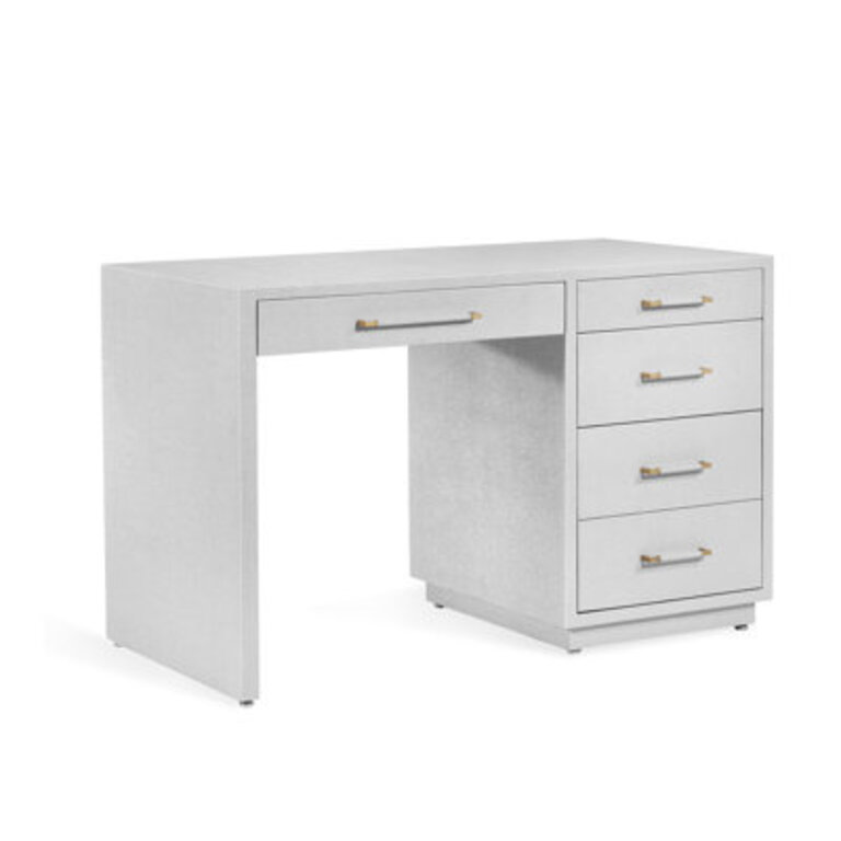 Taylor Writing Desk Color (Top/Frame): Light Gray/Antique Brass