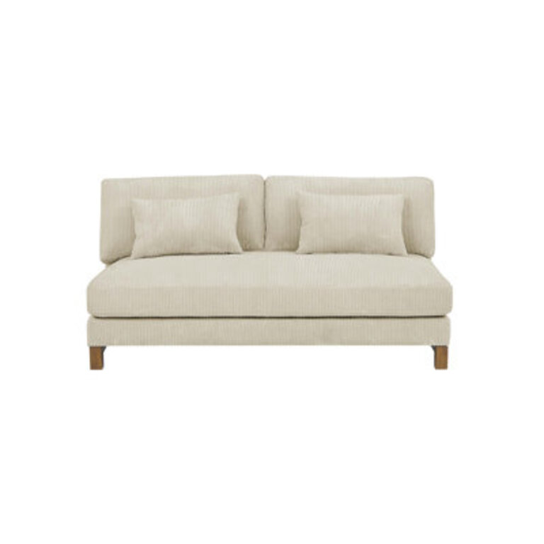 Jadean 69" Armless Loveseat Fabric: Beige Corduroy