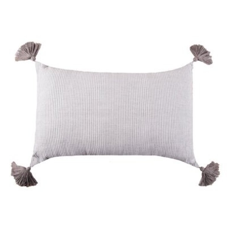 Fairlee Cotton Striped Lumbar Pillow Color: Gray